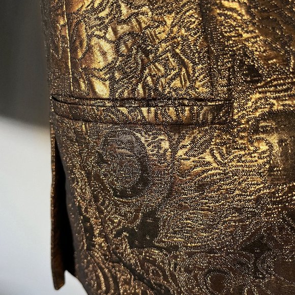 Express Gold Jacquard Blazer (XS + tailored waist!) - Picture 4 of 9